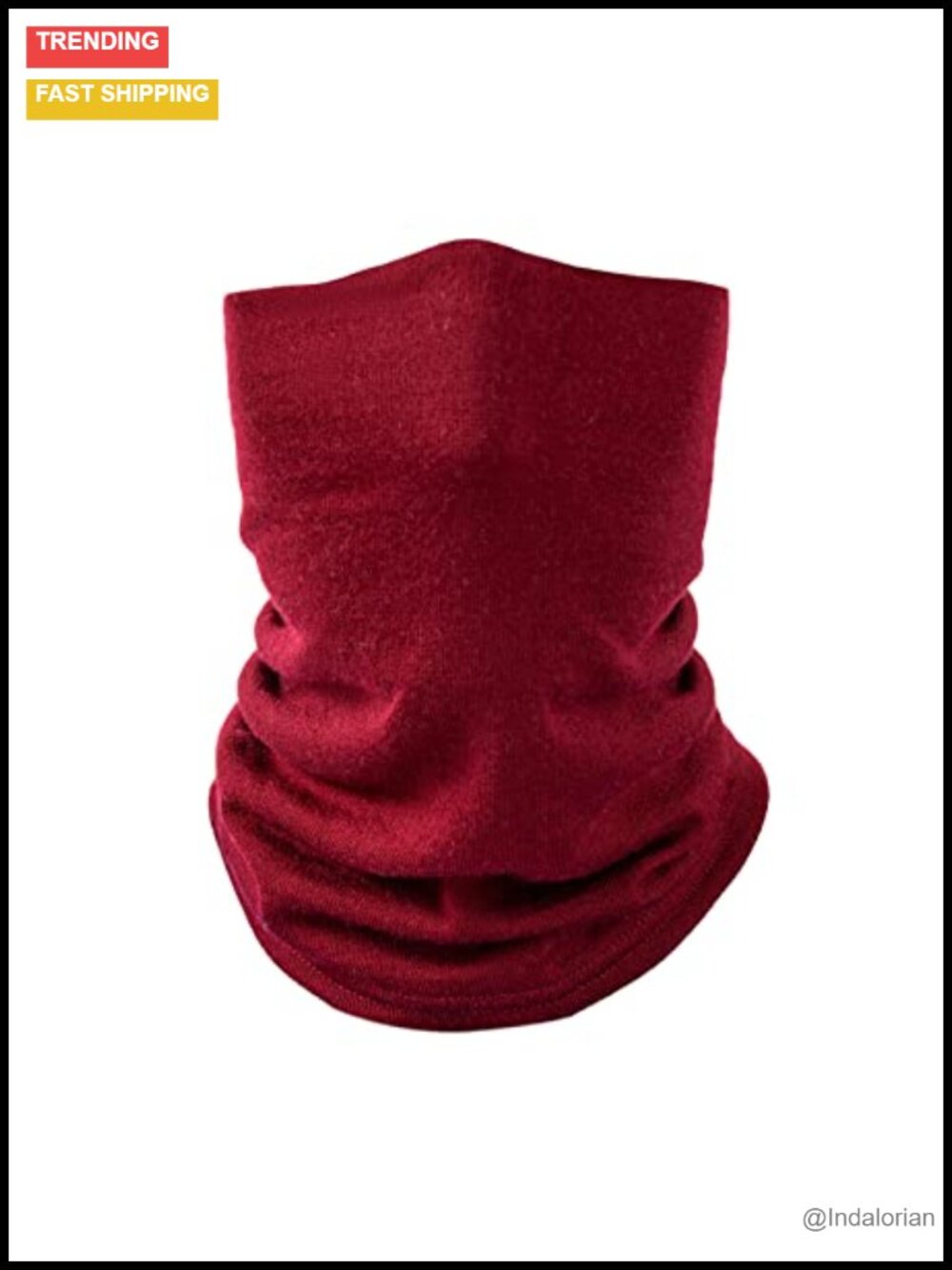 100% Merino Wool Neck Gaiter Double Layer Seamless Winter Warmer